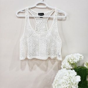 Cute White Crop Tank in Size Small